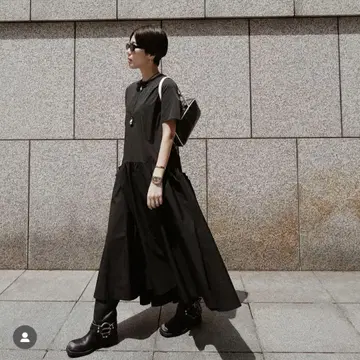 MACHATT forme shirt dress / BLACK
