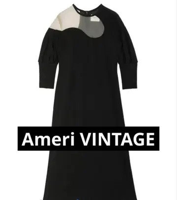 Ameri VINTAGE 어메트릭 디자인 블랙 원피스