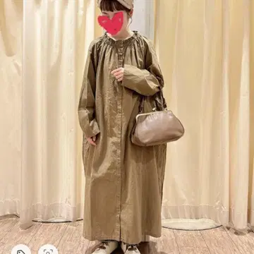 패턴 모듬 셔링 넥 원피스
