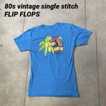 80년대 싱글 스티치 티셔츠 USA 제작 FLIP FLOPS 비치 샌들