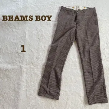 BEAMS BOY 체크 무늬 캐주얼 팬츠 S 하의 캐주얼 새상품급