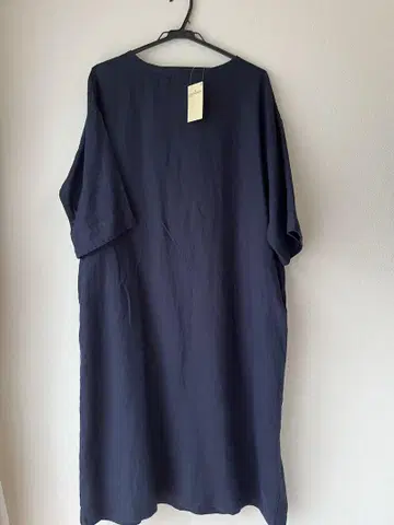 MUJI 무인양품 프렌치 린넨 7부 소매 원피스 sizeL