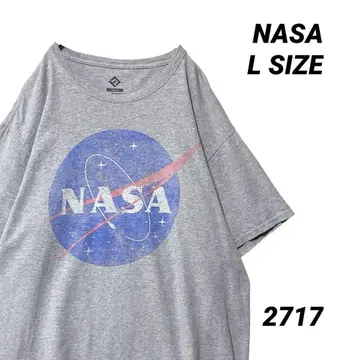 NASA 나사 기업 로고 티셔츠 L 사이즈 페이드 그레이