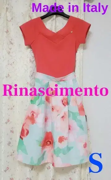 Rinascimento 리나시멘토 수채화 꽃무늬 원피스 코랄 레드 S