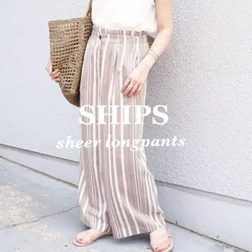 SHIPS 쉽스 시어 스트라이프 팬츠 38 베이지 여성용