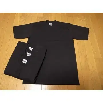 프로클럽 새상품 헤비 웨이트 반팔 무지 티셔츠 TEE 블랙 S 4장 세트