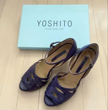 YOSHITO 보라색 샌들 중간 힐 23.5