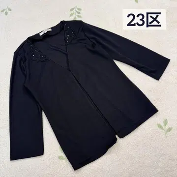 새상품급 23구 얇은 소재 가디건 38 M 블랙 비쥬 레이스 블랙 겉옷