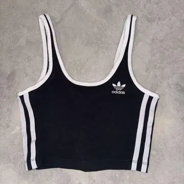 adidas 스트라이프 크롭 탱크탑 XS