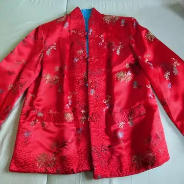 리버서블 차이나복 자켓 중국 전통 빨간색 스카이블루 남성용 S 여성용 M