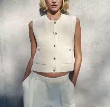 ZARA 자라 무지 니트 탑 베스트