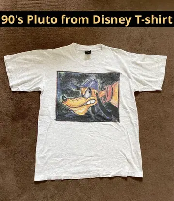 Vintage 90's DISNEY Pluto 싱글 스티치 티셔츠