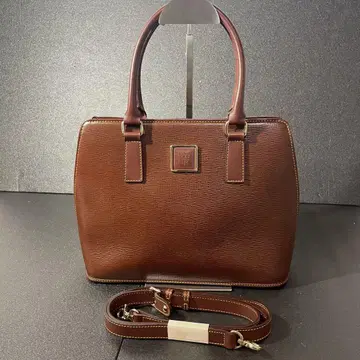 NINARICCI 브라운 가죽 숄더 토트백