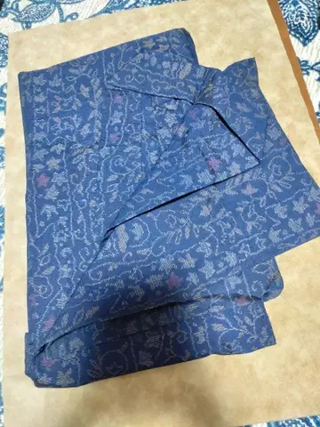 다크 블루 꽃무늬 기모노 핸드메이드 원단 일본풍 잡화 재봉 리메이크 수선