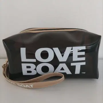 LOVE BOAT 로고 파우치 블랙