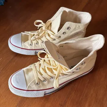 컨버스 하이컷 스니커즈 25.5cm 아이보리