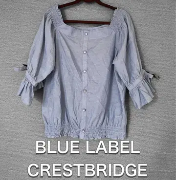블루레이블 BLUE LABEL 셔츠 블라우스 S 면 혼방 리본 체크