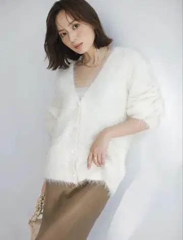anuans 수리 알파카 니트 가디건 iyory