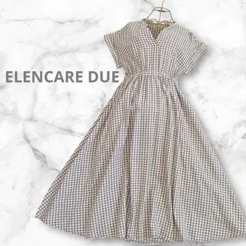[ ELENCARE DUE ] 깅엄 체크 원피스 허리밴딩 F 사이즈