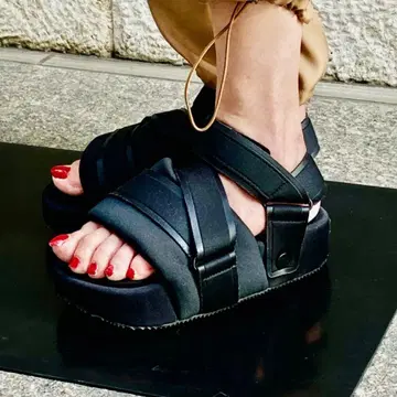 Y-3 플랫폼 샌들 EH1742 통굽 24.5 블랙