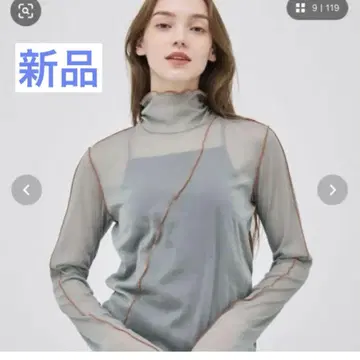 PUBLIC TOKYO 시스루 메로우 하이넥/시어 터틀넥