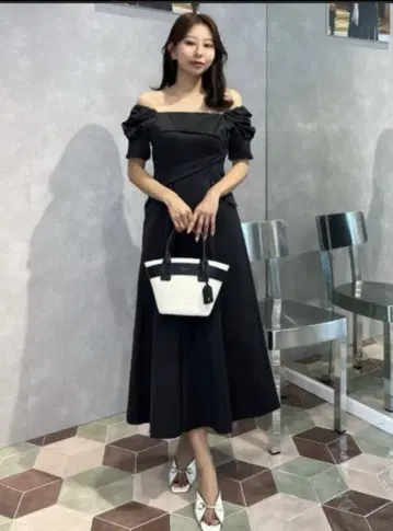 HerliptoTroncais Puff Sleeve Dress 블랙