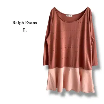 [ Ralph Evans ] 밑단 시어 도킹풍 긴팔 티셔츠 큐빅 L