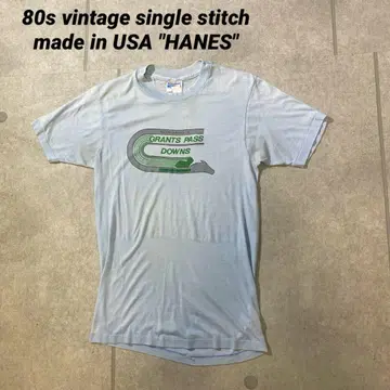 피치T 80s 싱글 스티치 티셔츠 USA제 Hanes 레트로 프린트 M
