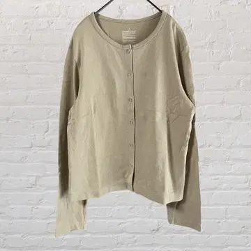 무인양품 MUJI 면 100% 긴팔 가디건 겉옷 베이지 S 작은 사이즈