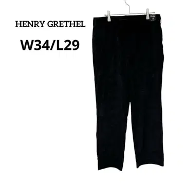 새상품급 HENRY GRETHEL 블랙 코듀로이 팬츠 남녀 공용 겨울