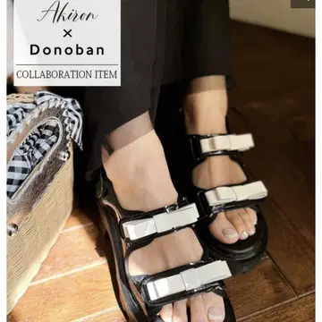 Akiron x Donoban 콜라보 2way 펄 리본 샌들