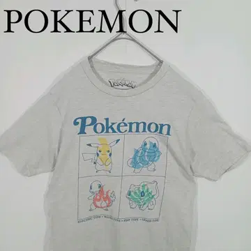 POKEMON 포켓몬 T셔츠 그레이 피카츄 히토카게 꼬부기(제니카메)