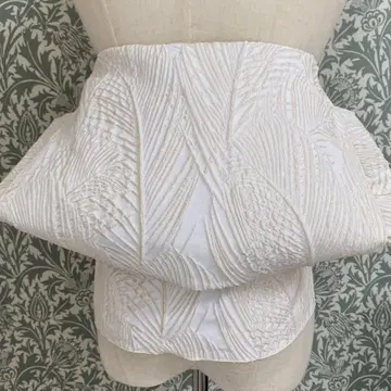 성인 헤코오비 시원한 깃털 아이보리색 긴 자카드 헤코오비
