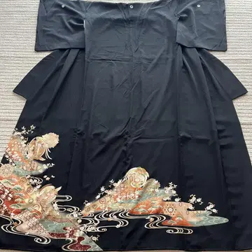 검정 전통 예복 기모노 순수 실크