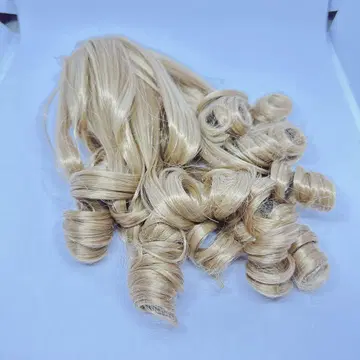 인형용 가발 금발 롱 컬