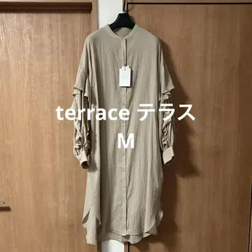 레어 미사용 terrace 테라스 코튼 프릴 슬리브 셔츠 원피스