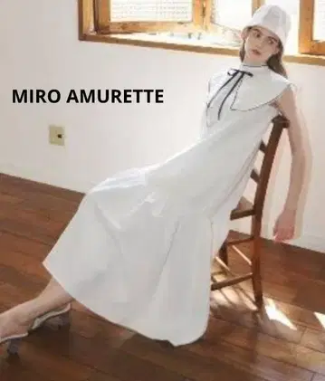 새상품 MIRO AMURETTE 탈부착 칼라 슬리브리스 원피스