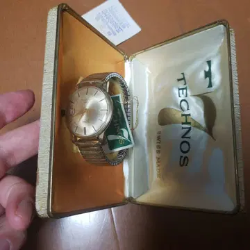 TECHNOS 아날로그 손목시계 골드