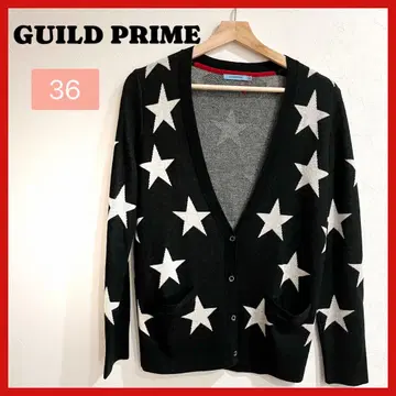 [새상품급] GUILD PRIME 별 패턴 가디건 사이즈 36(XS)