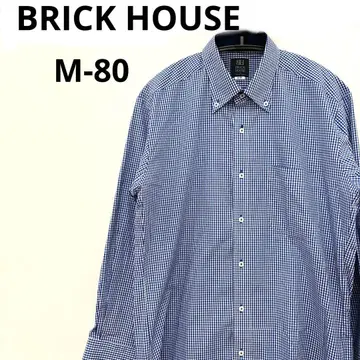 BRICK HOUSE 파랑 체크 무늬 셔츠 비즈니스 캐주얼 M-80