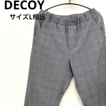 DECOY 데코이 체크 무늬 허리밴딩 캐주얼 팬츠 앵클 기장