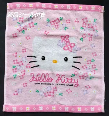 [미사용 새상품] 산리오 헬로키티 핸드 타월 꽃무늬 핑크