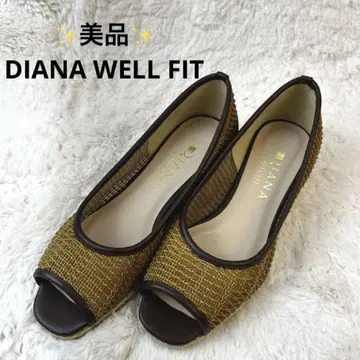 DIANA 새상품급 샌들 뜨개질 웨지솔 오픈토 23.5
