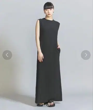 코튼 더블 페이스 I라인 맥시 원피스