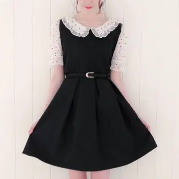 evelyn 에블린 이케부쿠로점 한정 하트 무늬 원피스 블랙