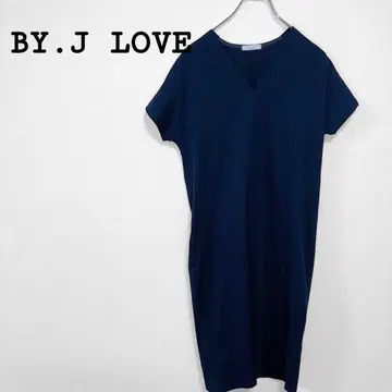 BY.J LOVE [ F ] V넥 티셔츠 원피스 반팔 무지 심플