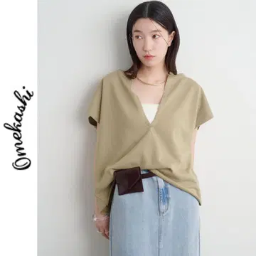 새상품 Omekashi 맨투맨 V 풀오버 오메카시 카키