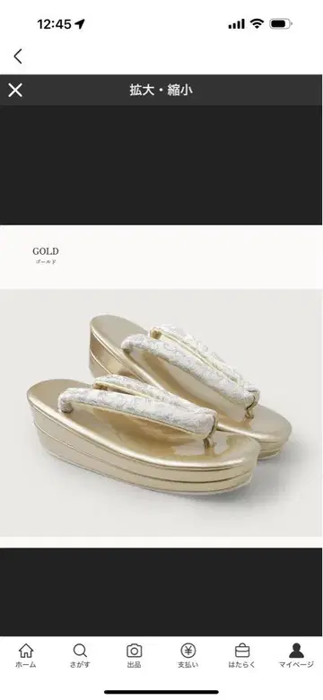 로브 데콜테풍 당초무늬 하나오 2단 굽 포멀 조리 여성용 GOLD-S