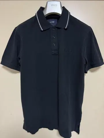 Armani Jeans 블랙 피케 셔츠 EU S