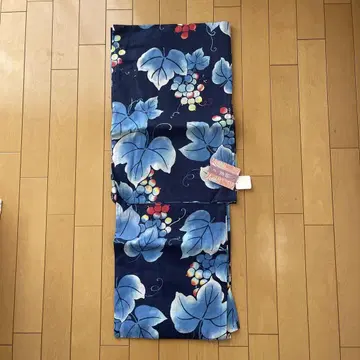 포도 패턴 유카타 기모노 네이비 컬러